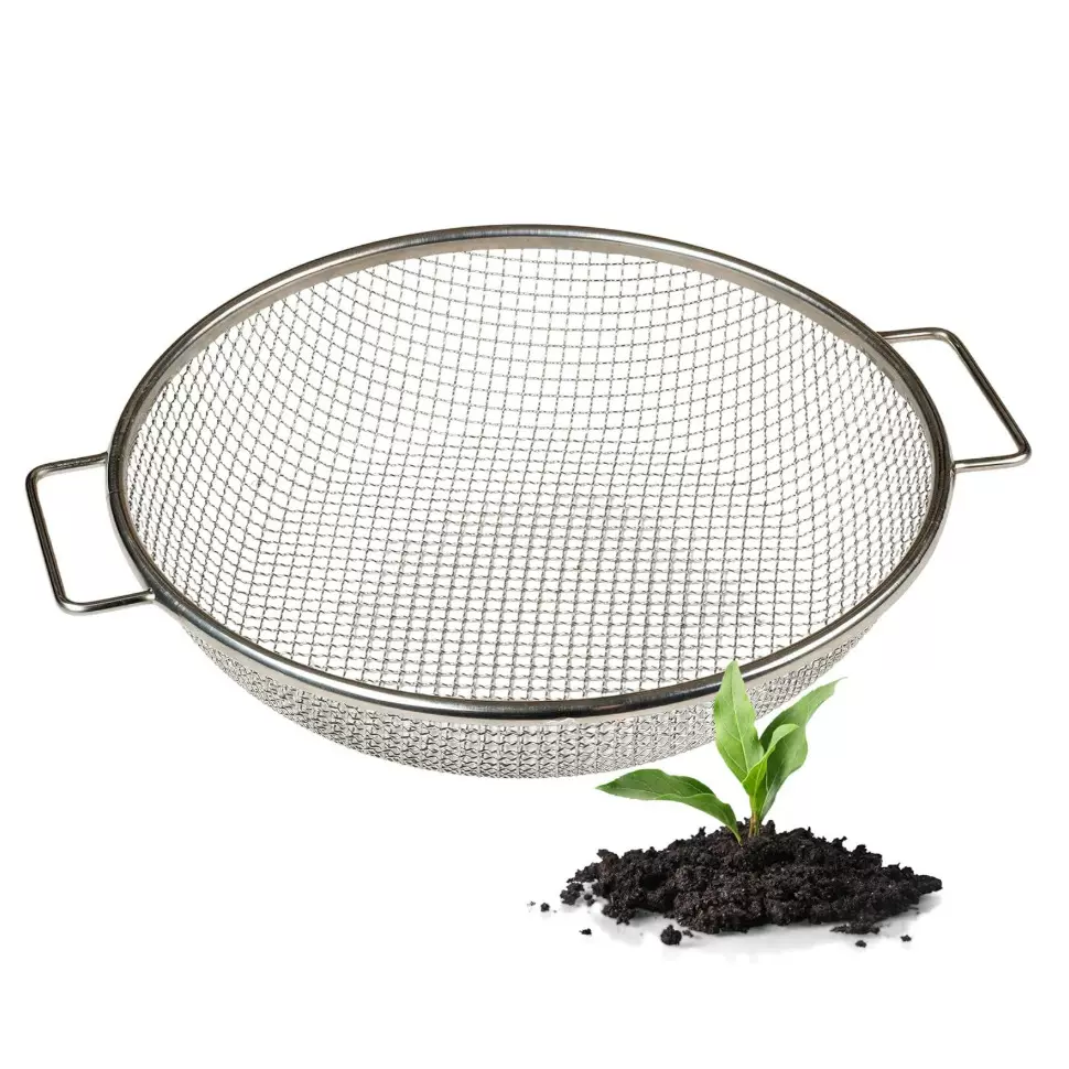筛子带把手加粗跨境圆形镀锌过滤分离筛花园土壤筛沙土筛铁丝网
