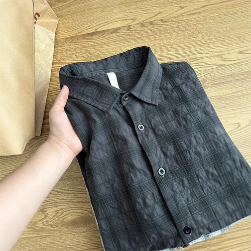 Men's Summer American Style Quick-Dry Cool-Feeling Striped Short-Sleeve Shirt, Relaxed Casual Hooded Jacket