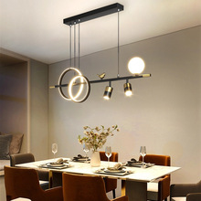餐厅吊灯现代简约餐桌吧台咖啡厅轻奢北欧极简创意led长条餐吊灯