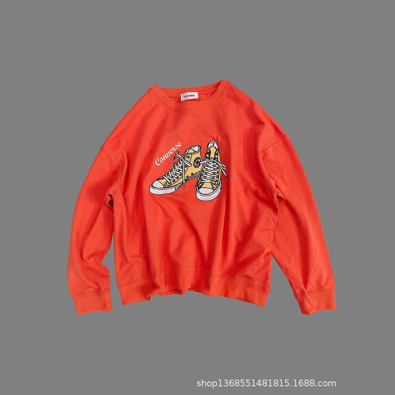 Cross-Border Convers* Export Original Japanese Pullover Sweatshirt Round Neck Loose Spring and Autumn Women's Clothing