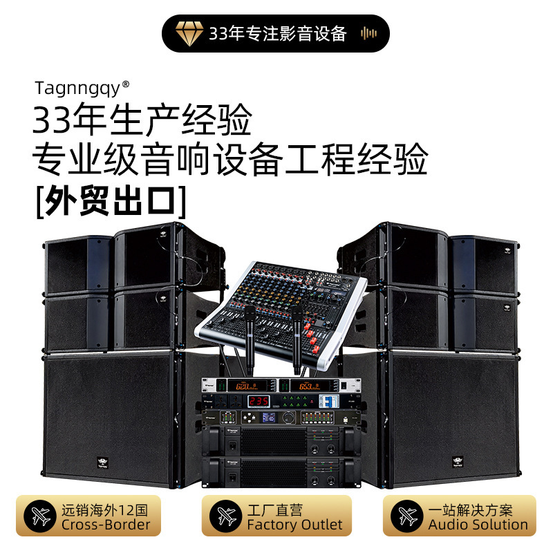 Tannoy Dual 10inch Line Array Speaker Set Basketball Venue Stage Performance Multi-Function Hall Banquet Hall Amplifier Audio