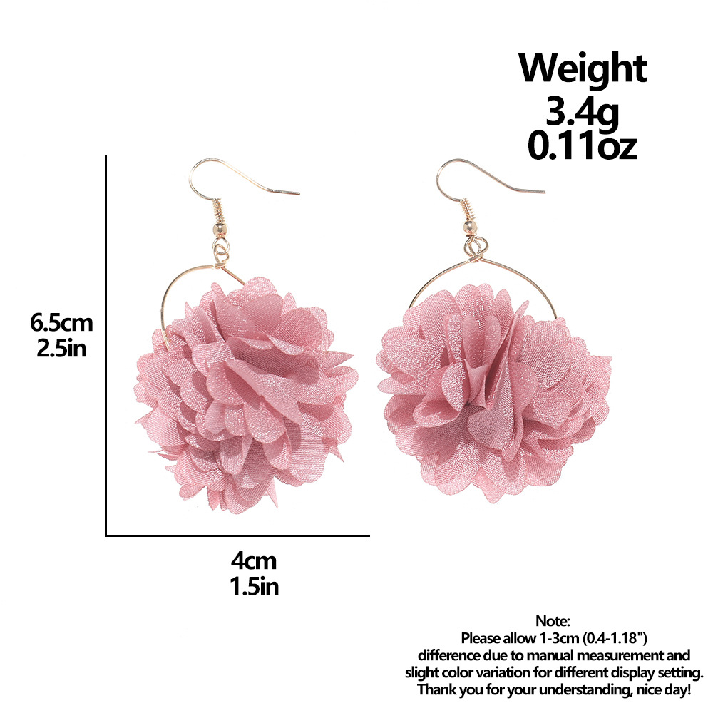 1 Par Moda Flor Tela Enchapado Mujeres Pendientes De Gota display picture 1