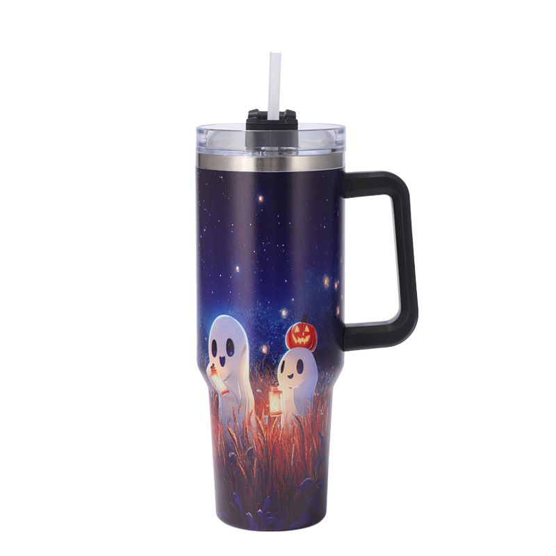 Transfronterizo Amazon 40Oz Coche Taza 304 taza de vacío de acero inoxidable de gran capacidad de coche Calentador de hielo de paja Fría Taza