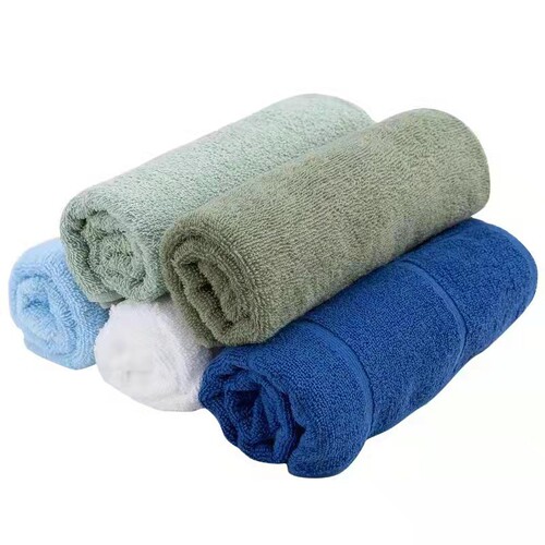 Factory wholesale 100% cotton military green towels for military training, washing and brushing in student dorms, face towels for fire stations, military green construction site towels