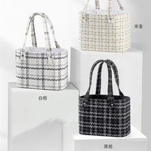 小香风手提花篮布艺花艺包装盒伴手礼盒鲜花礼品盒情人节玫瑰花盒