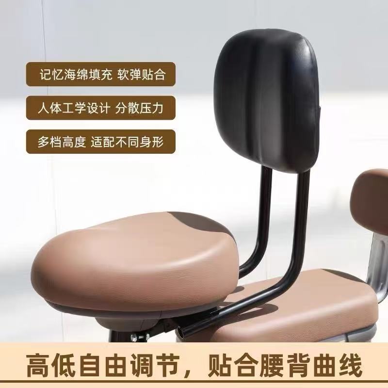 Universal electric vehicle backrest with increased height, rear-mounted backrest and lumbar support for electric scooters, modified for leisure and fatigue relief