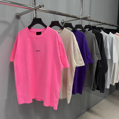 23ss高バージョンB家前後の文字ロゴが刺繍された丸首tシャツ男女カップルのファッション半袖
