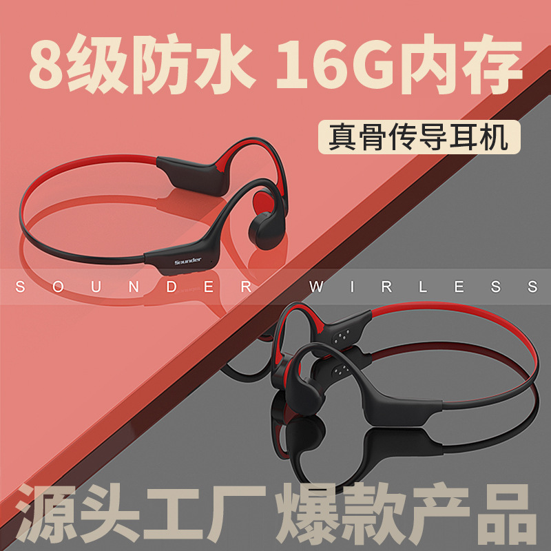 Cross-border new private model X6 wireless Bluetooth headset ear-hanging sports waterproof sweat-proof real bone conduction Bluetooth headset