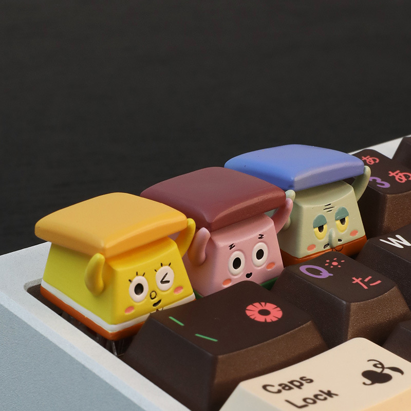 クロスボーダーパーソナライズされたキーボードキャッププローブスポンジボブキーボードかわいい漫画クリエイティブメカニカルキーキャップクロス軸キーボード|undefined