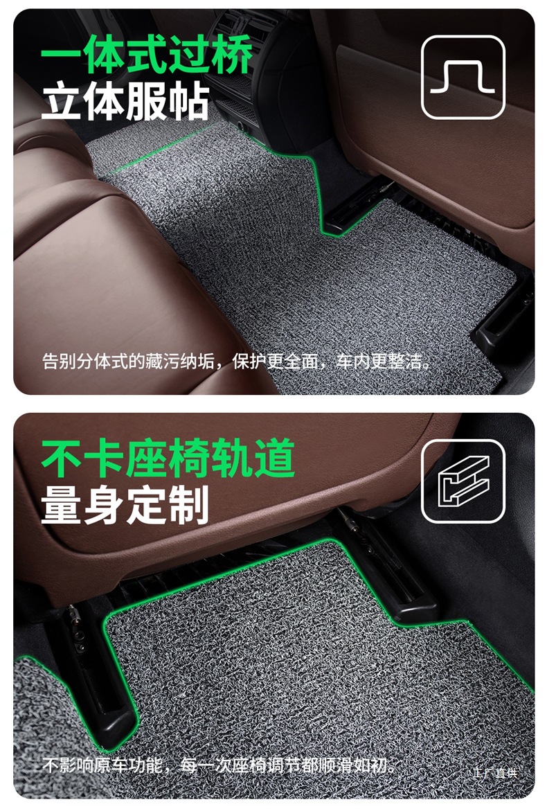 Car Floor Mat for the Driver's Seat, Single Piece Mat for the Driver's Seat, Single Wire Loop for the Passenger's Seat, Special Mat for the Passenger's Seat by Zhepei Hui