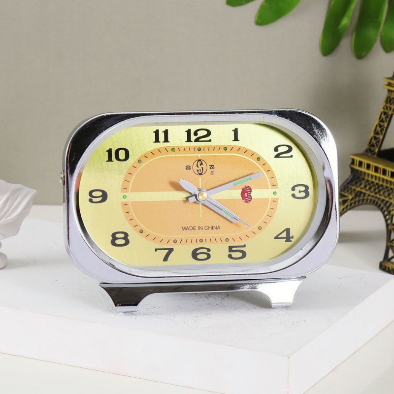 Mecánicos mecánicos de pollo para comer arroz reloj despertador retro nostálgico antiguo metal creativo dormitorio de estudiantes