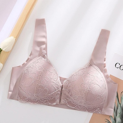 Cross-border special supply of lace front buckle, adjustable back, comfortable sports nursing bra, seamless, wire-free underwear wholesale