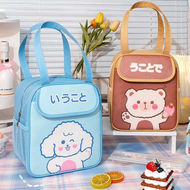 Korean ins style cute cartoon lunch box bag portable Oxford cloth waterproof insulation bag primary school lunch bag wholesale