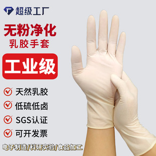 Clean Room Gloves Wholesale High Elasticity Wear-Resistant Thickened Powder-Free Anti-Static Dust-Free Workshop Disposable Latex Gloves