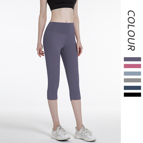 Juyitang summer outer wear three-quarter yoga pants women's tight fitness quick-drying breathable three-quarter pants shorts
