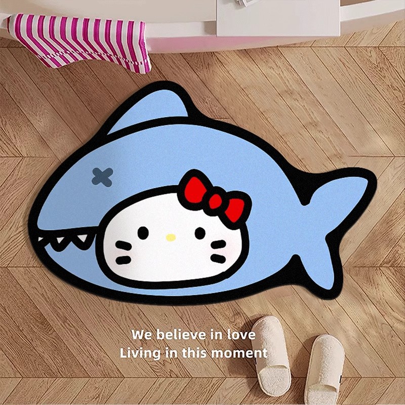 Special-Shaped Hello Kitty Headgear Cartoon Cute Bathroom Diatom Mud Absorbent Bathroom Door Bathroom Floor Mat