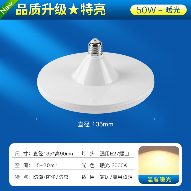 Bombilla LED transfronteriza de alta potencia, ultrabrillante, tipo UFO, luz blanca, para iluminación doméstica, con casquillo de rosca E27, lámpara de bajo consumo, venta al por mayor.