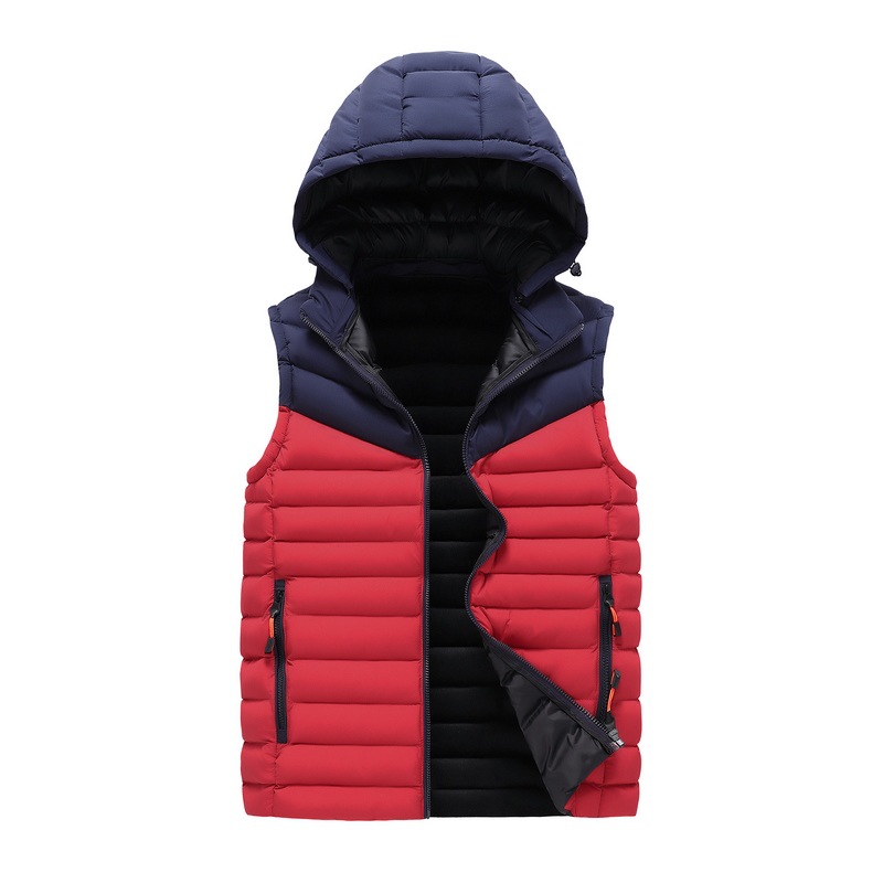 2021 chaleco Chaleco de algodón de comercio exterior transfronterizo para hombres Chaleco de talla grande otoño e invierno abrigo de hombre con capucha con forro polar logotipo imprimible