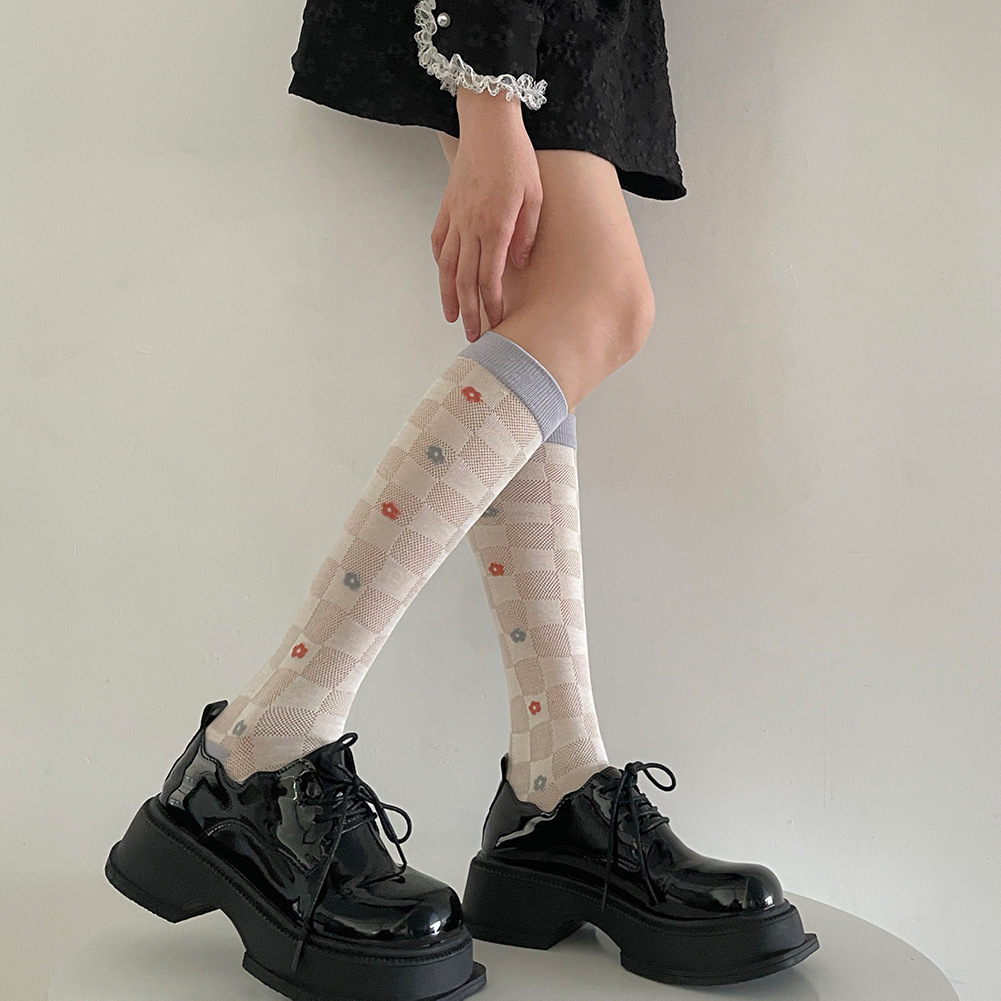 Long Socks Women's Calf Socks Spring And Summer Thin Breathable Knee Socks High Socks Slimming Net Celebrity Spring Style