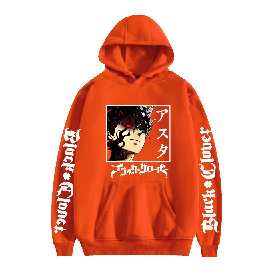 Nuevo estilo transfronterizo popular popular japonés riman black de cuatro hojas-Black Clover más suéter con capucha de terciopelo para mujer