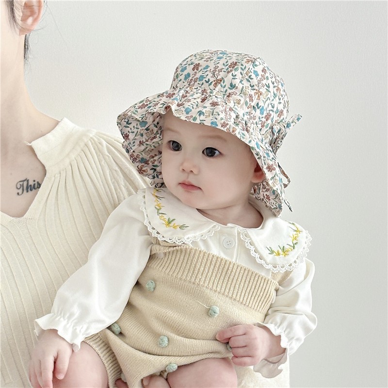Sombrero para bebés primavera y otoño delgada sombrero solar princesa lindo super lindo recién nacido sombrero de pescador sombrero transpirable