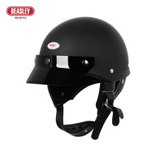 BEASLEY复古电动摩托车头盔男女机车日式瓢盔玻璃钢3C四季半盔