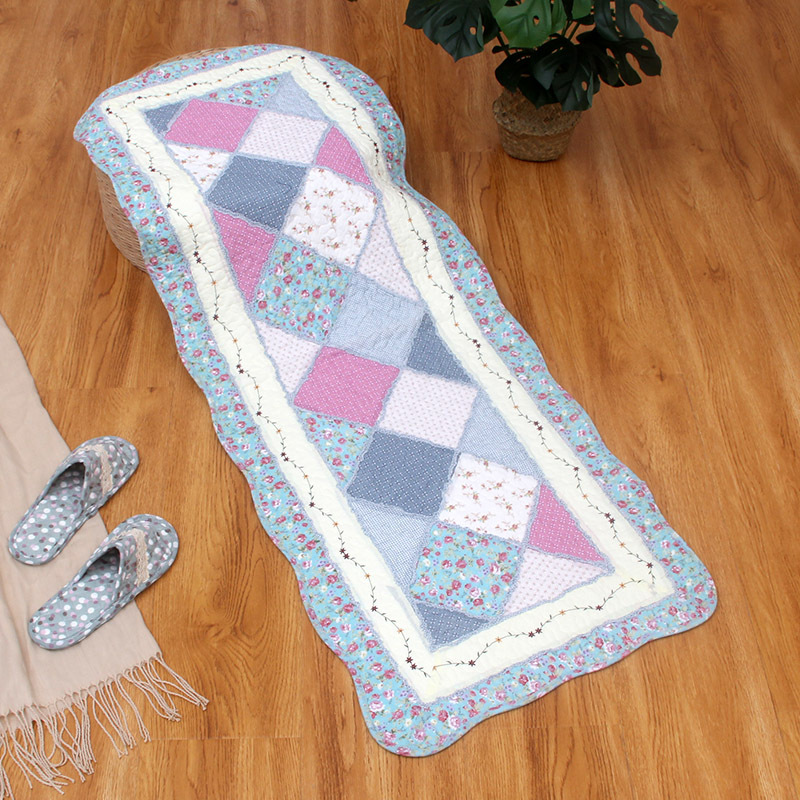 Korean Cotton Bedside Mat, Door Mat, Fabric Quilted Anti-Slip Patchwork Living Room Mat [Small Wholesale]