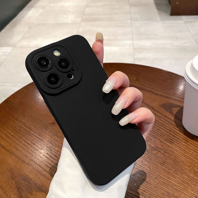 磨砂天使瞳眼适用于苹果16黑色软壳 iPhone15手机壳14pro保护套|undefined