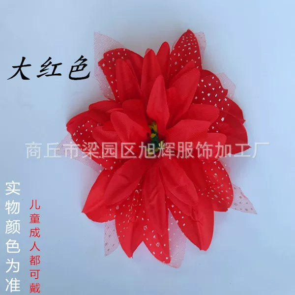 Wholesale sales children's dance headdress flower headdress ethnic dance Latin dance head flower corsage chicken feather head flower Yangko Square