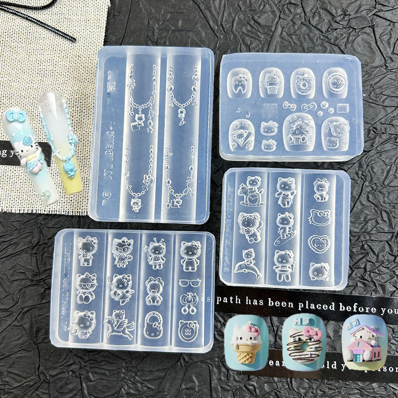 欧式美杜莎高透美甲边框装饰蛇皮祥云浮雕指甲装饰模DIY雕花胶模|undefined