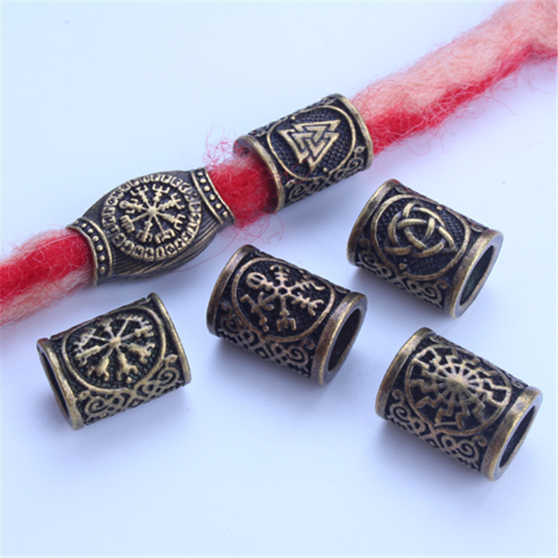 Lei Ghost Dreadlocks Wig Beaded Hair Ring Hair Ring Wig Braided Retro Alloy Hair Ring Large Hole Alloy Beads