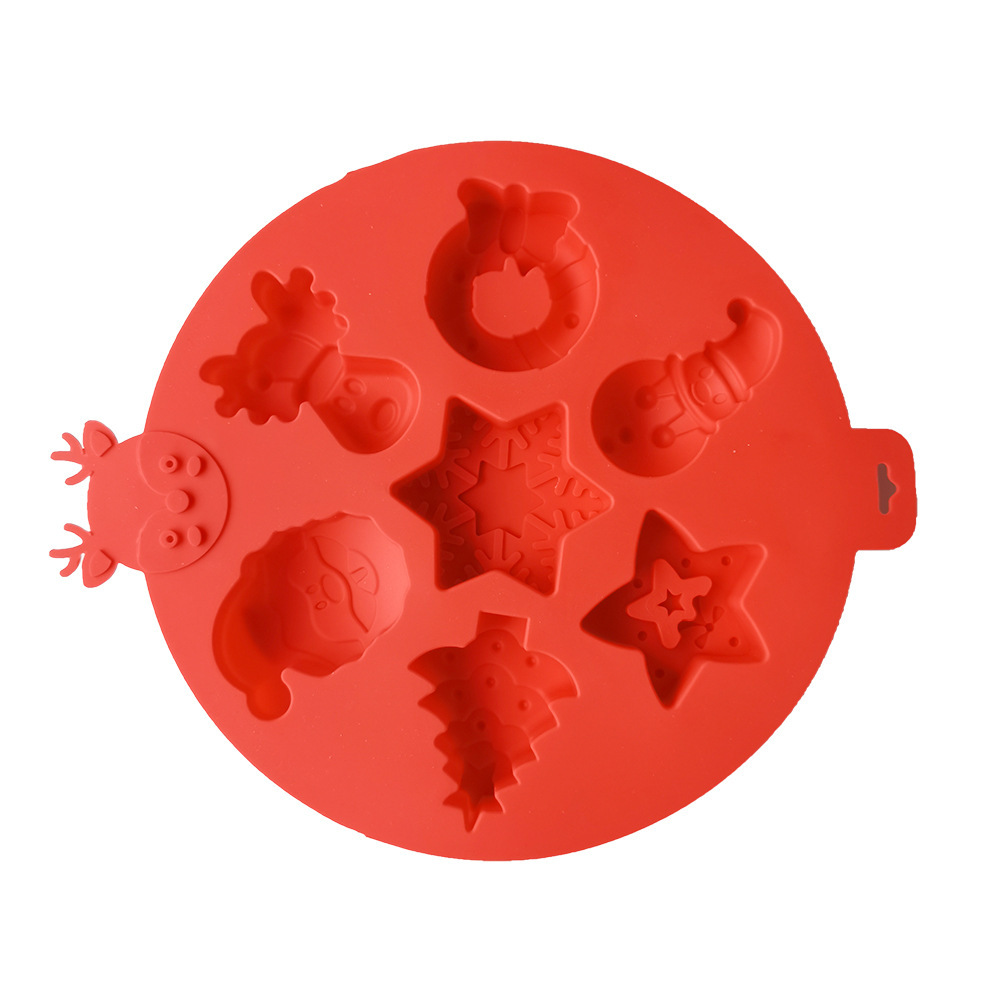 Redondo 7 Navidad 77 molde de silicona pastel helado pudín molde de postre jabón utensilios