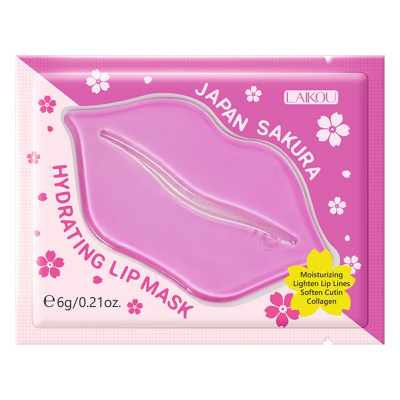 Laikou Sakura Lip Mask 6g Moisturizing and Elastic Lip Care English Packaging Cross-Border Lip Patch Foreign Trade