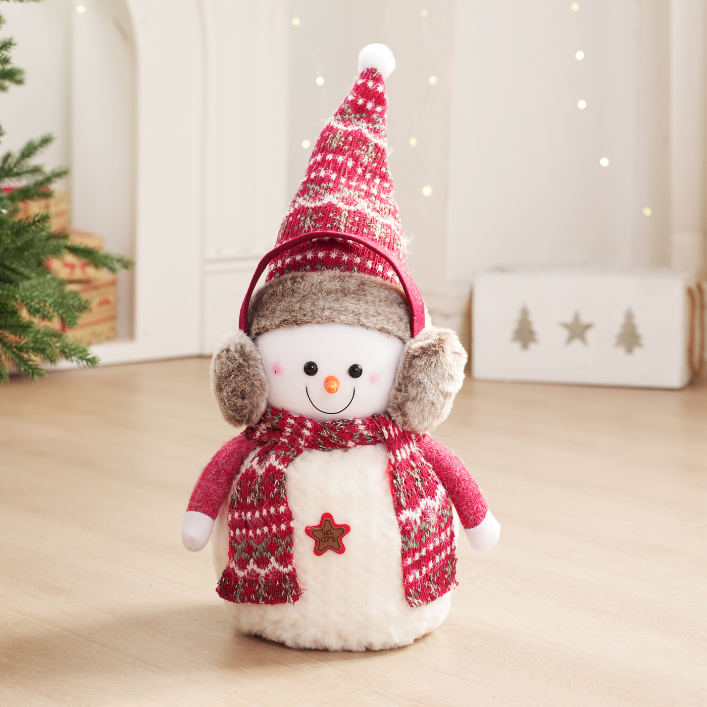 Nueva decoración de Navidad roja y blanca muñeca muñeca muñeca muñeca decoración tela espuma diseño de escritorio