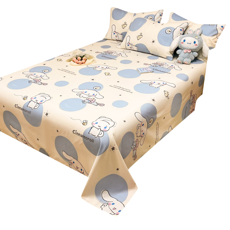 Sábanas de algodón Yugui Dog Una sola pieza 100 edredón de algodón Un solo niño lindo niño dibujos animados 1.5 juego de tres piezas