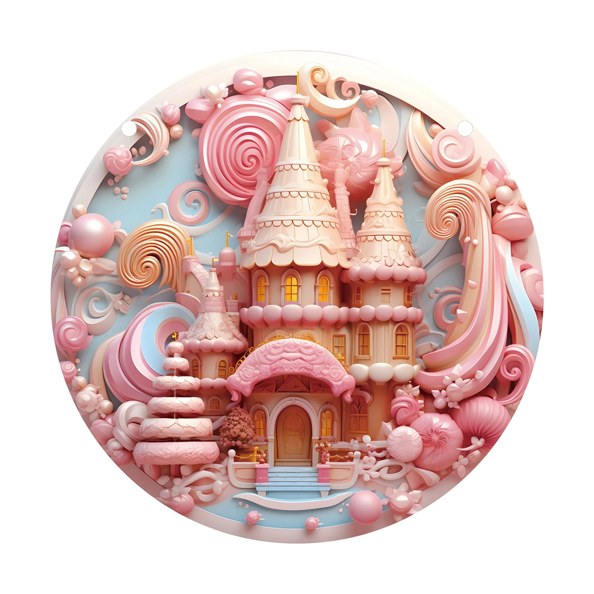 Navidad rosa transfronteriza castillo teñido ventana rosa decoración de pared habitación adorable decoración de serie rosa cálida