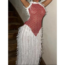 Z 79961 Sleeveless Fringe Maxi Dress �������ճ�ȹ�羳��