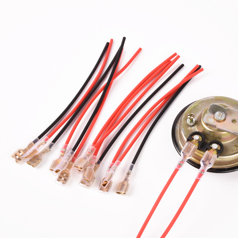 Motocicleta de cobre puro cable de bocina coche eléctrico 6.3mm resorte de enchufe con cable de conexión de terminal de revestimiento cable enchufable de relé