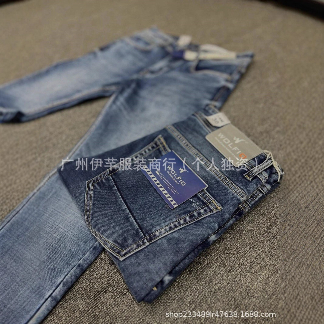 Men's Jeans Are Available Cross-Border Men's Jeans Slim Stretchy Denim Pants