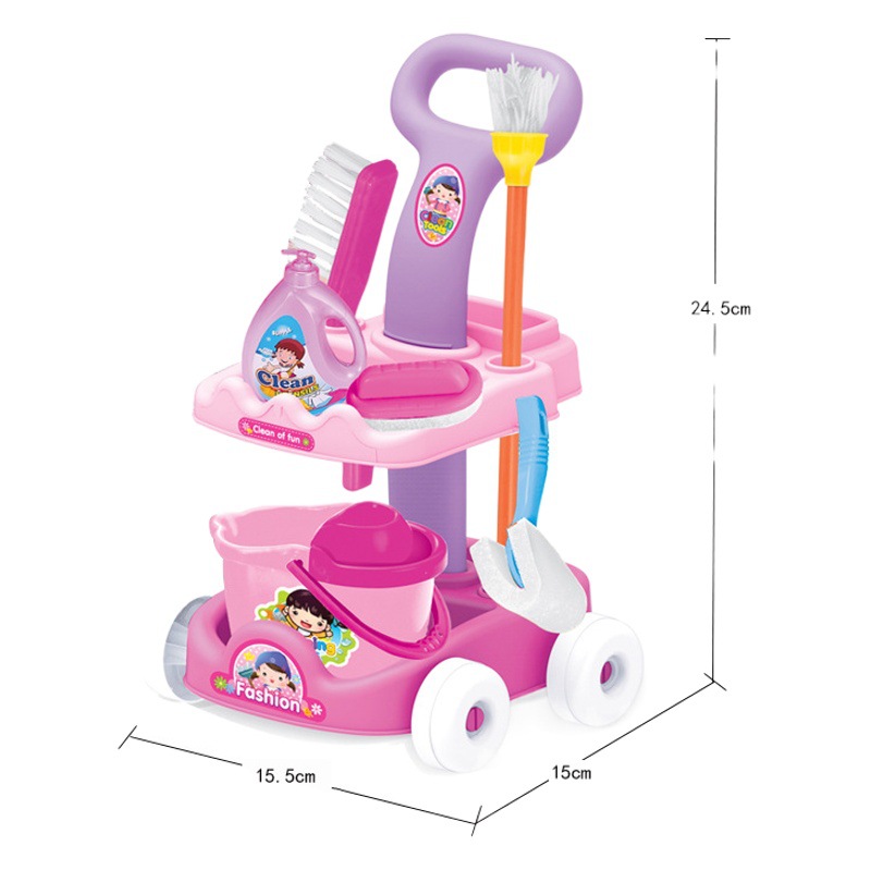 Transfronteriza al por mayor nuevos niños y niñas simulación familia barriendo herramientas bebé sanitarios cochecito niños jugar casa Juguetes