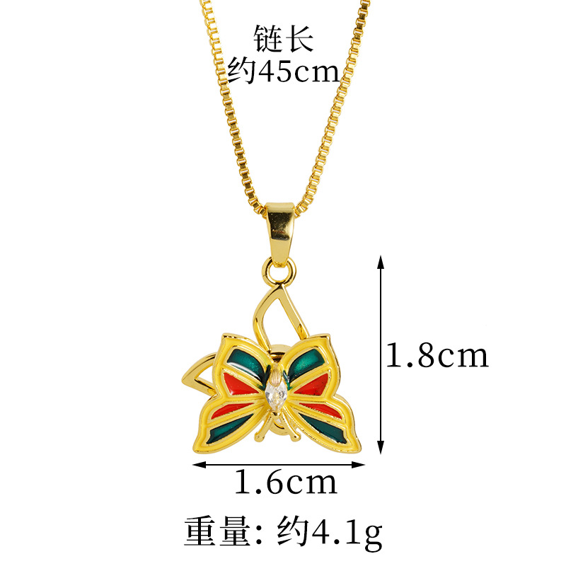 Vietnam oro colorido collar de mariposa giratorio anillo abierto de fábrica de temperamento femenino suministro al por mayor explosión en vivo