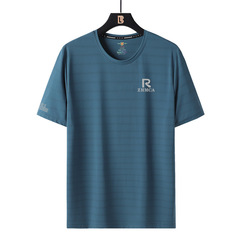 氷糸半袖男性tシャツ夏丸首純色大サイズ男性服卸売りメッシュ通気運動速乾tシャツ