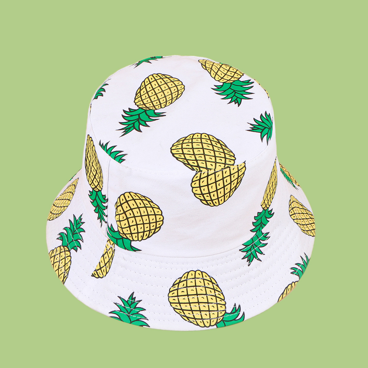 Fashion Pineapple Printing Wide Brim Sunshade Fisherman Hat display picture 8