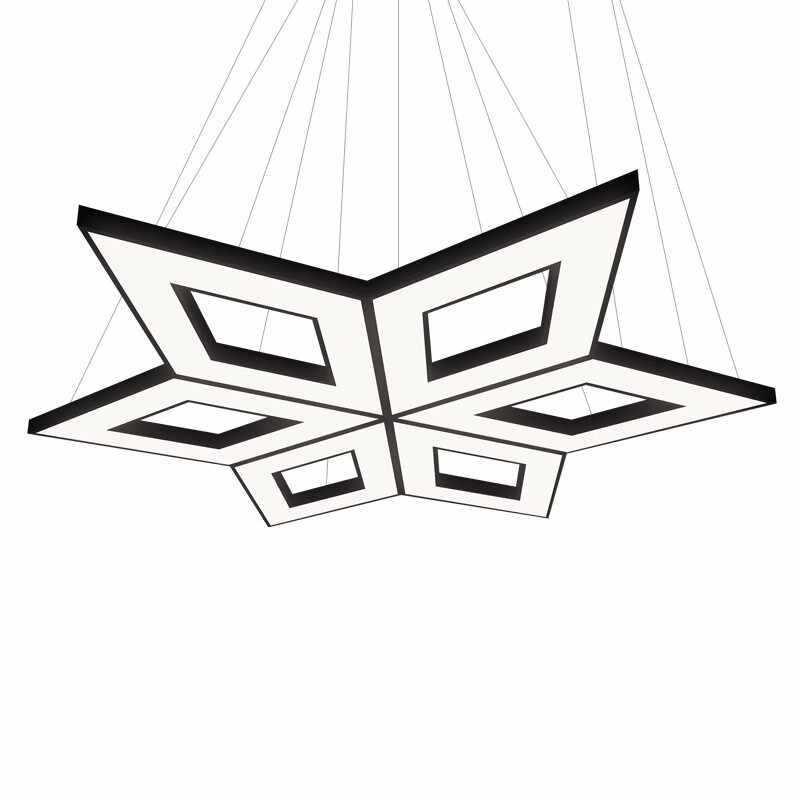 LED lámpara de forma de diamante sala de exposiciones oficina de conferencias gimnasio supermercado creativo lámpara de empalme de forma especial