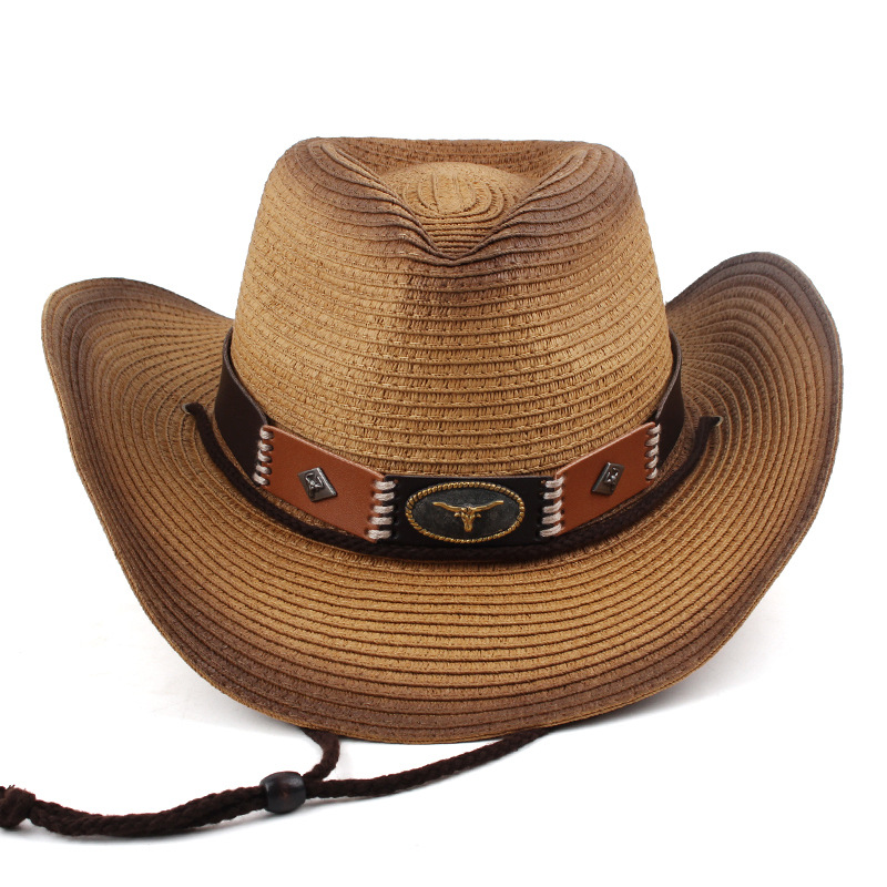 Nuevos productos de comercio exterior transfronterizo para hombres y mujeres de género neutro sombrero de vaquero sombrero de paja al aire libre sombrero de estilo retro europeo y americano
