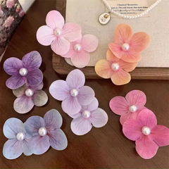 夏の紫陽胡蝶蘭の花のヘアピンサイドクリップ海辺のリゾートスタイルの編み込みカモノハシクリップスーパーフェアリーヘアアクセサリー女性用