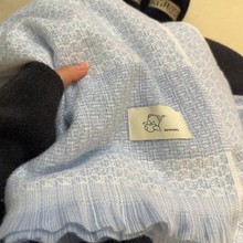 可爱蓝色小熊围巾秋冬季女生羊毛绒护颈针织学生保暖加厚披肩围脖