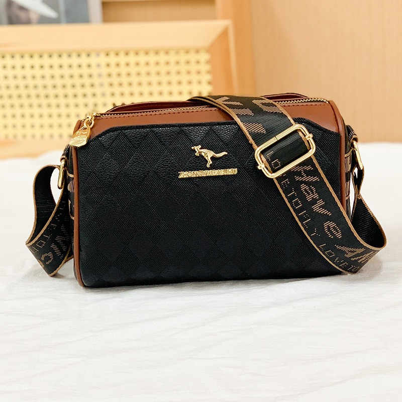 Borsa a tracolla larga da donna con motivo a quadri, stile vintage, modello marsupio, borse all'ingrosso._voghion.com