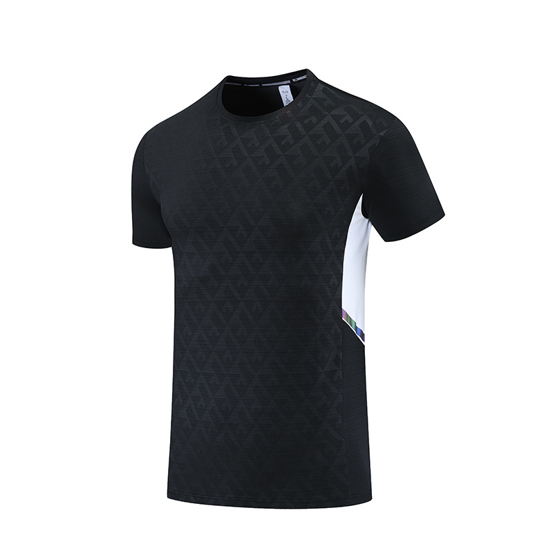 2022 verano hombres deportes hielo seda ropa de secado rápido manga corta T transfronteriza casual ligero fitness correr cuello redondo Camiseta