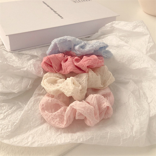 Cream-colored ball hair tie Korean style Instagram fat intestine hair tie new rubber band hair accessory for women
